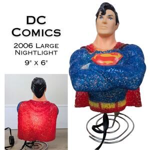 DC COMICS Superman Night Light Large 9" Standing 3D Lamp Popcorn Plastic WORKS